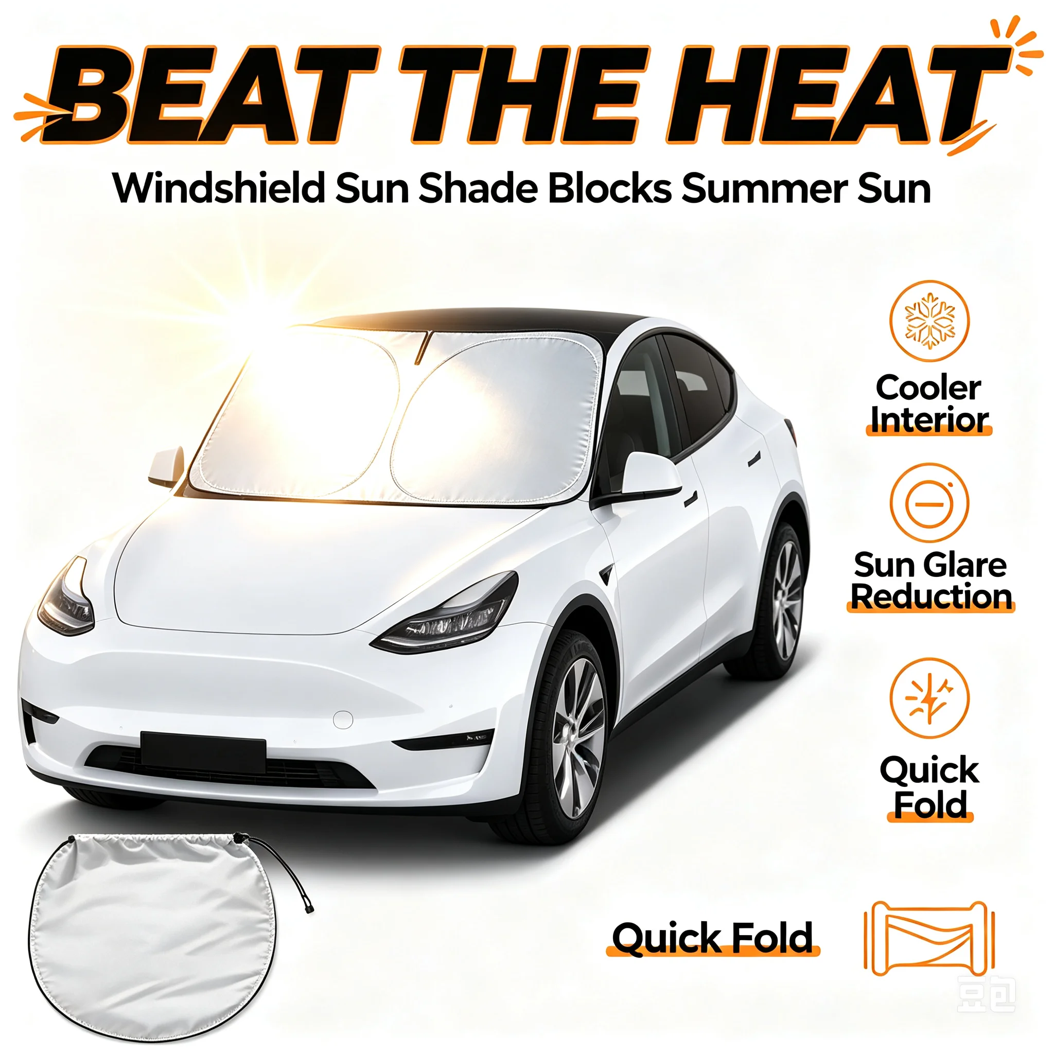 Windshield Sun Shade - Parasole per Auto, Isolamento Termico, Raffreddamento