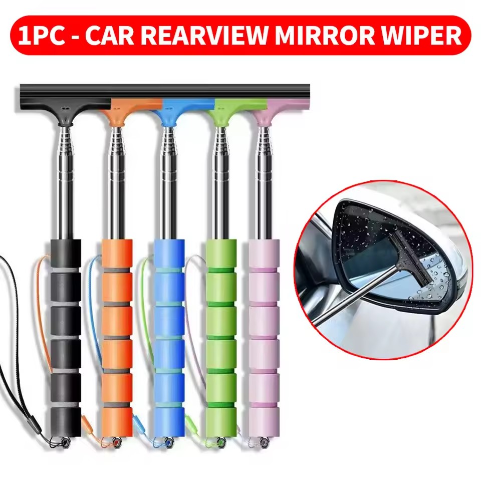 Car Wiper - Tergicristallo retrattile portatile per specchietto retrovisore,