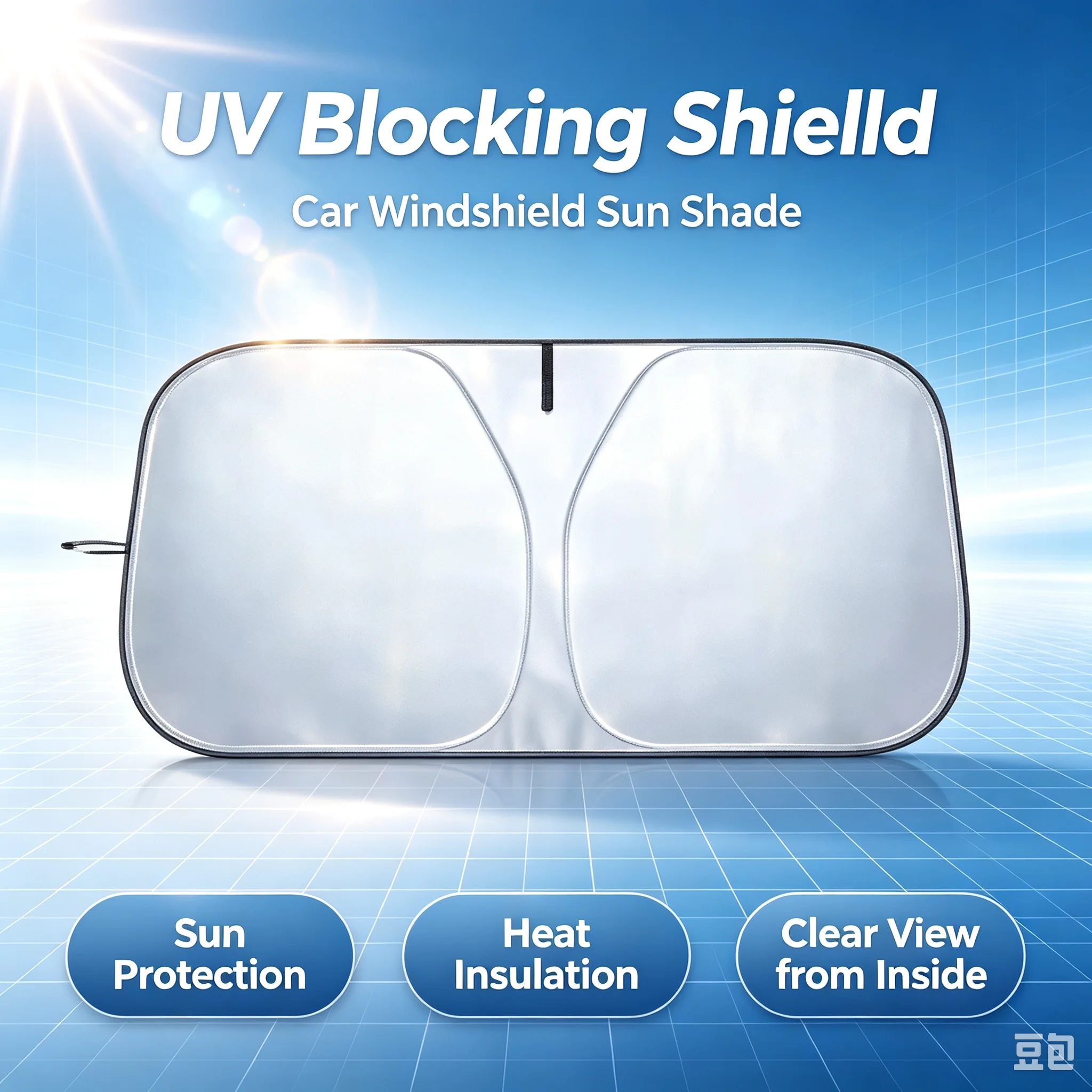 Windshield Sun Shade - Parasole per parabrezza anteriore auto, protezione